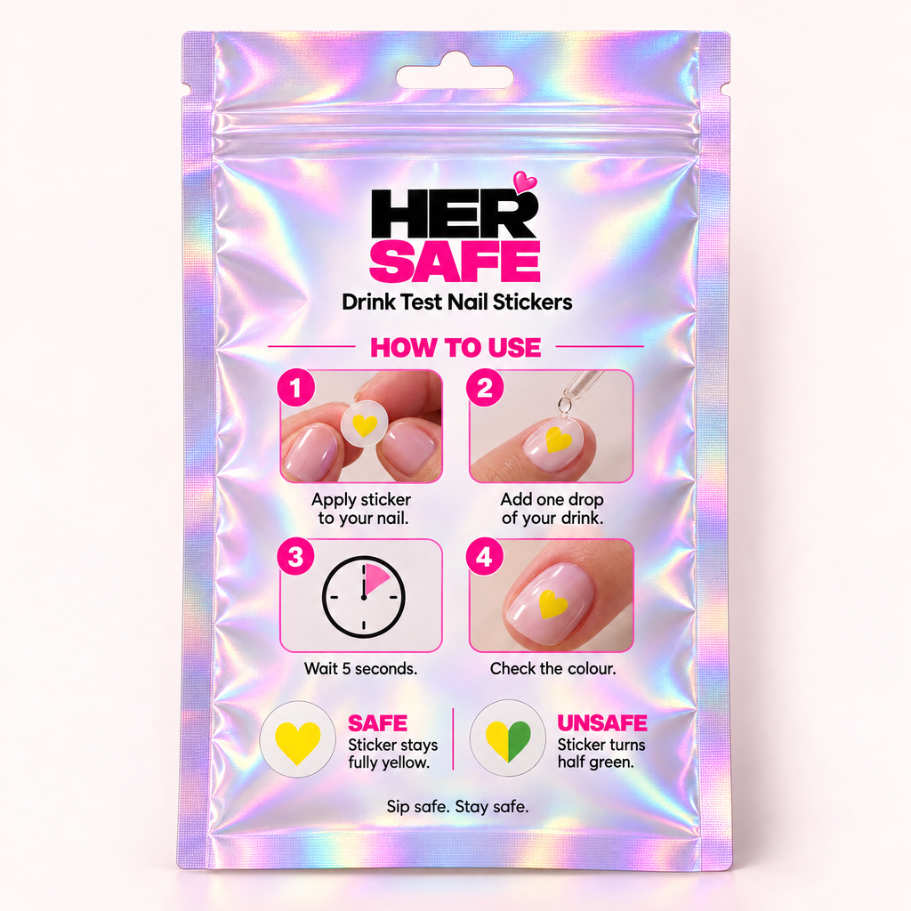 How to use HerSafe drink test nail stickers